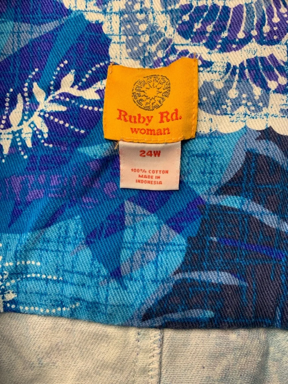 Ruby Rd. Multi-Blue Floral Patchwork Jean Jacket - Picture 2 of 4